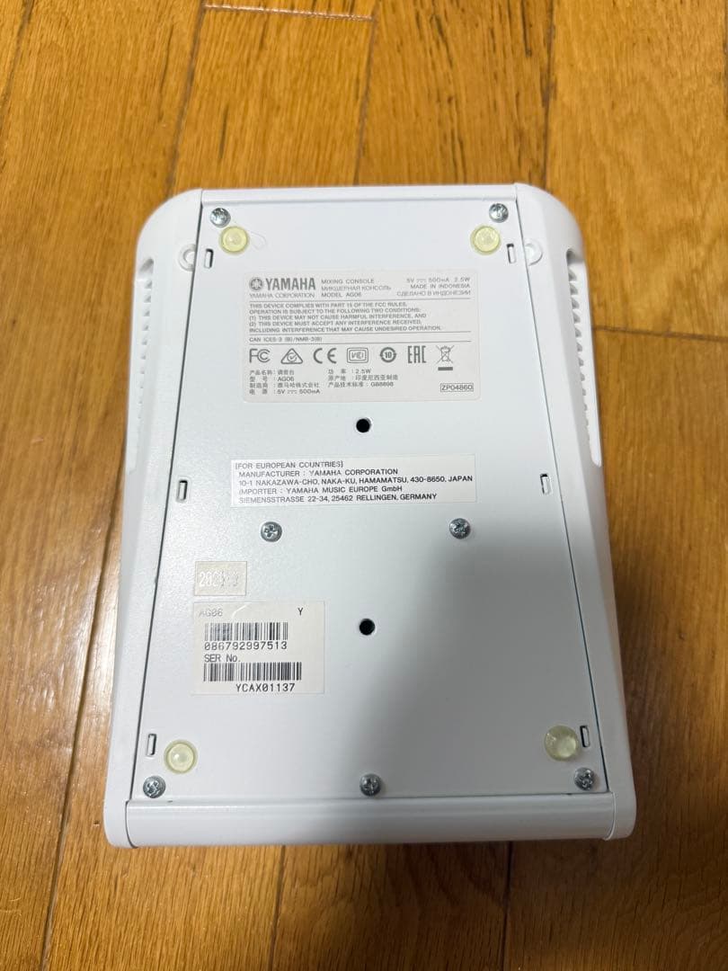 Yamaha AG06 USBオーディオインターフェイス