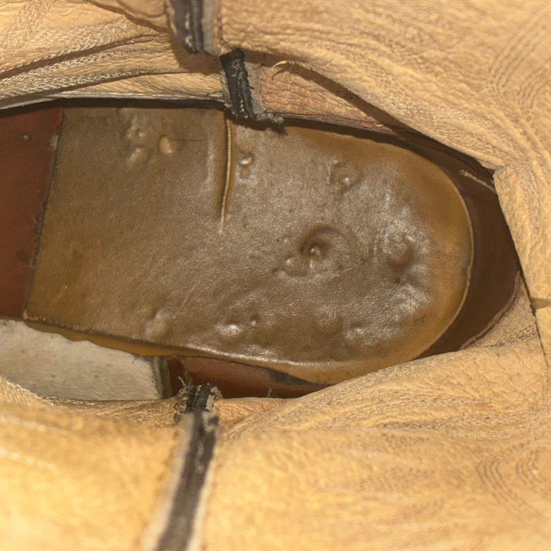 【良品】ウエスタンブーツ 8.5 パイソン レザー ステッチ リザード