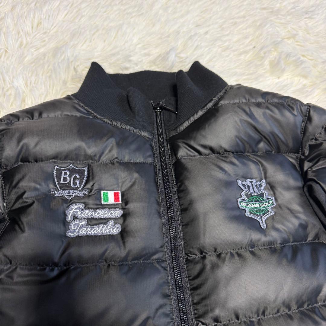 【ビームスゴルフ】美品 ダウンジャケット ブラック ワッペン S レディース