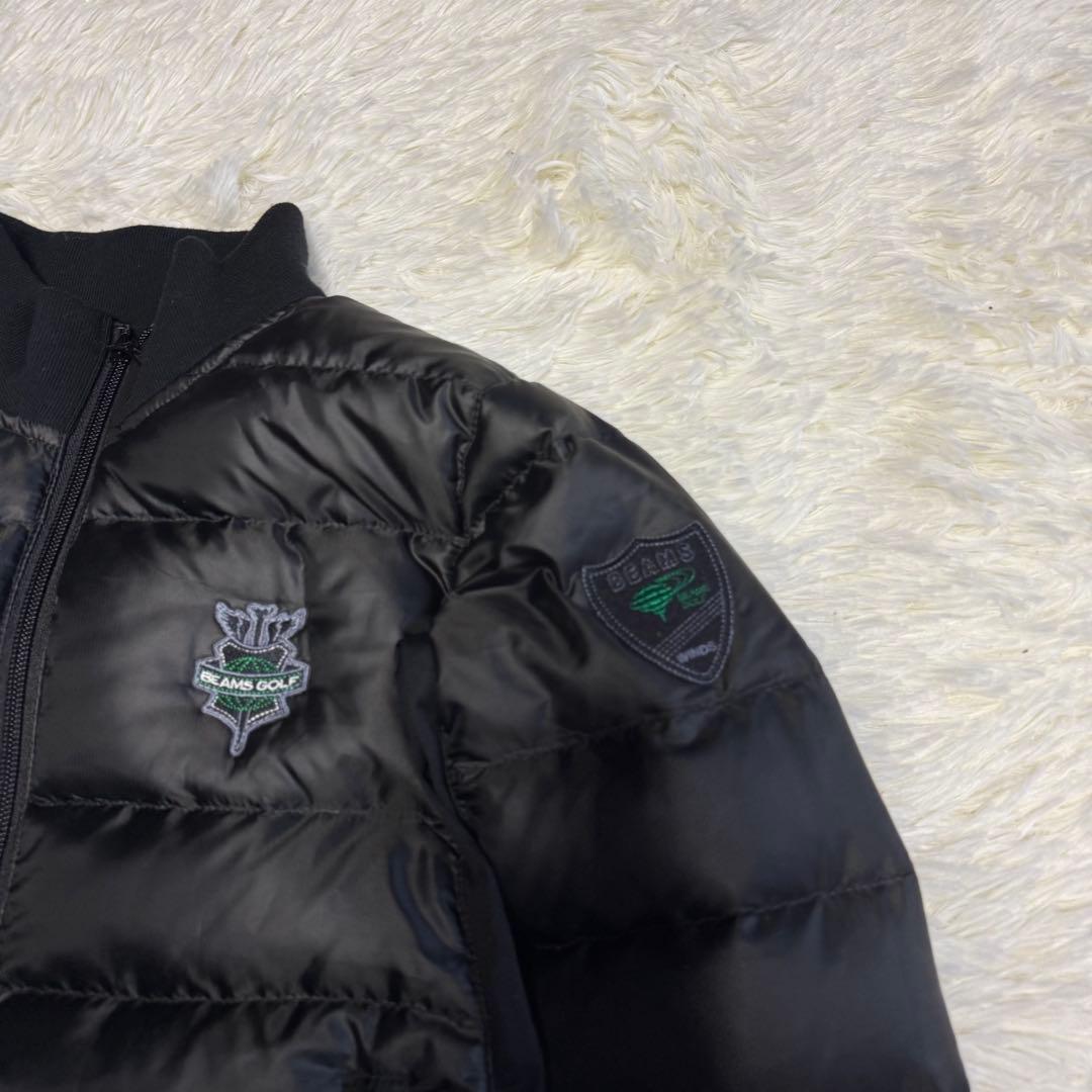 【ビームスゴルフ】美品 ダウンジャケット ブラック ワッペン S レディース