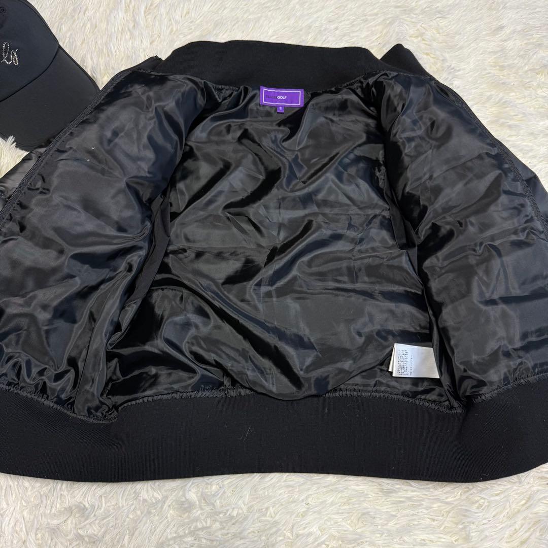 【ビームスゴルフ】美品 ダウンジャケット ブラック ワッペン S レディース