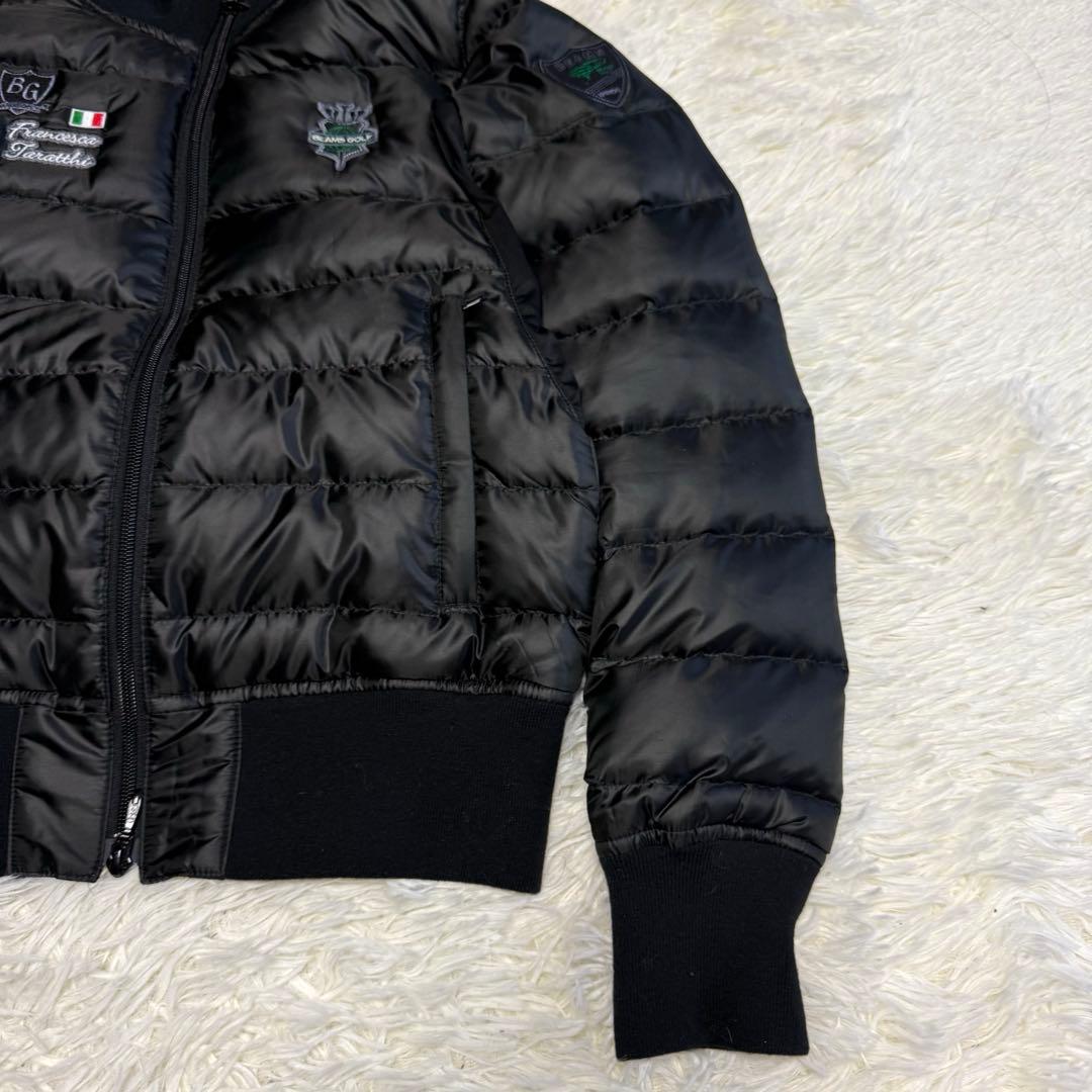 【ビームスゴルフ】美品 ダウンジャケット ブラック ワッペン S レディース