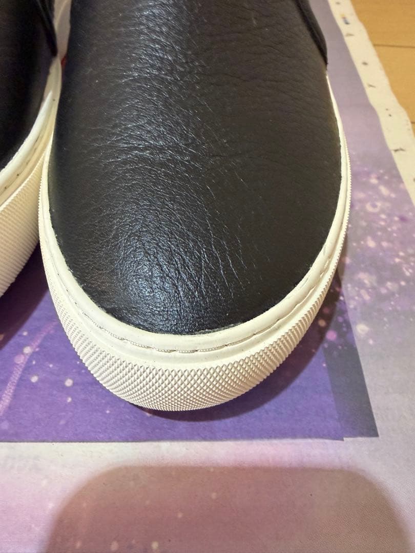 【UGG】24.5cm 黒 レザースリッポンスニーカー