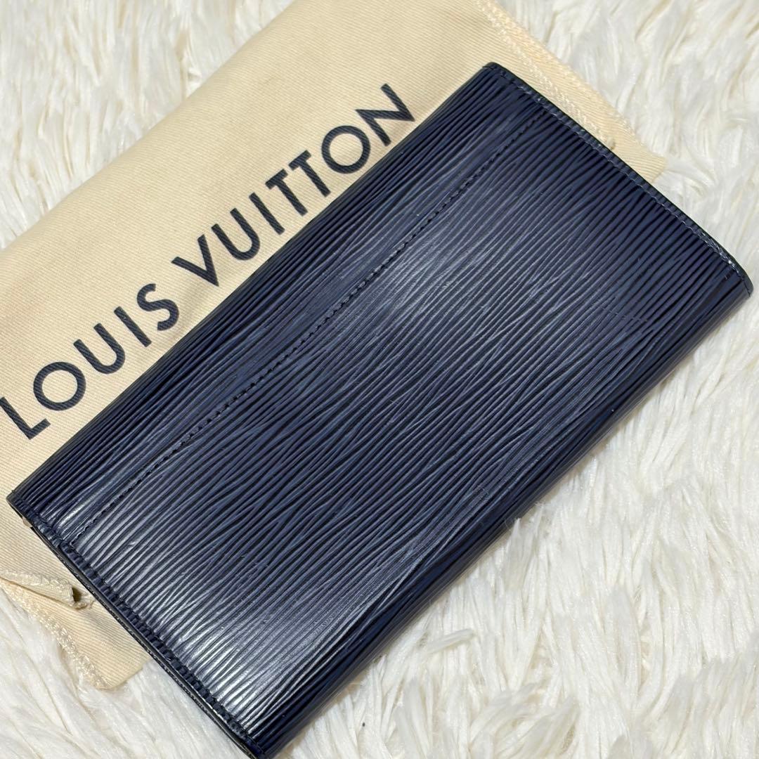 美品　ルイヴィトン　ポルトフォイユ エピ エミリー　ネイビー　長財布
