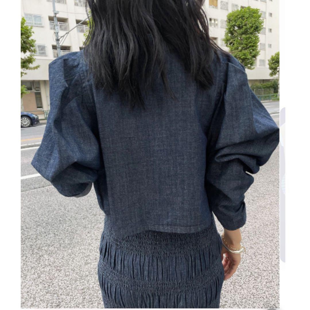 ワンピース 2WAY DENIM RANDAM SHIRRING DRESS
