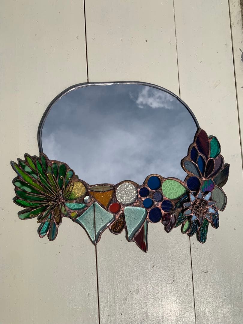 ボタニカルミラー　ステンドグラスミラー　鏡