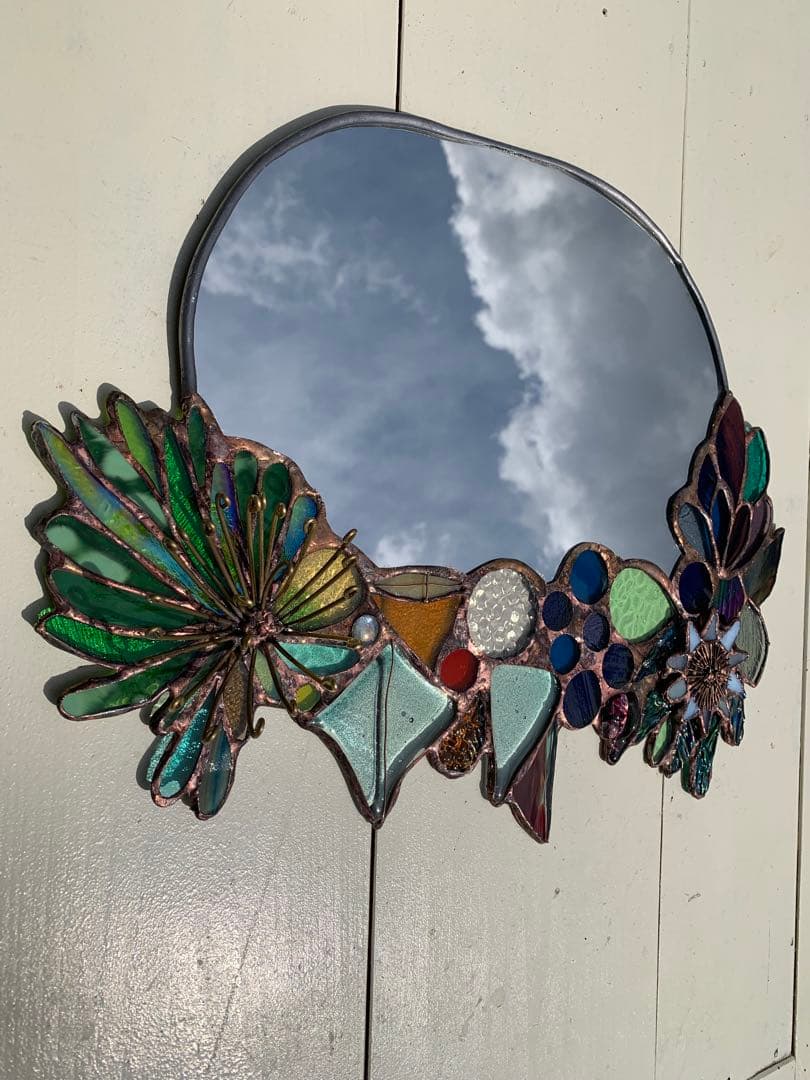 ボタニカルミラー　ステンドグラスミラー　鏡