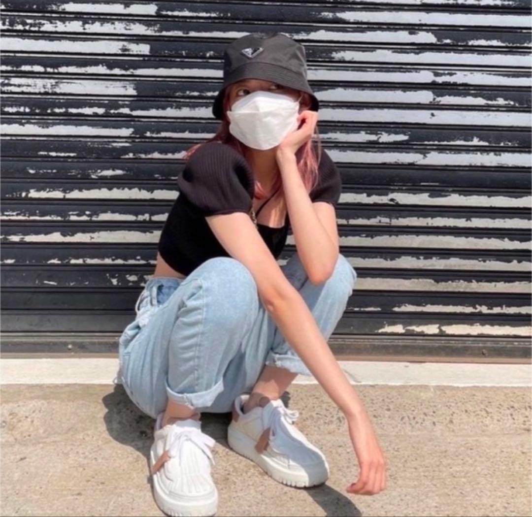 【ミルクティー】美品プラダ PRADA Renylon バケットハット