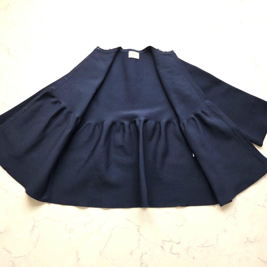 ユナイテッドアローズ　ミニフリル ニットカーディガン　ネイビー