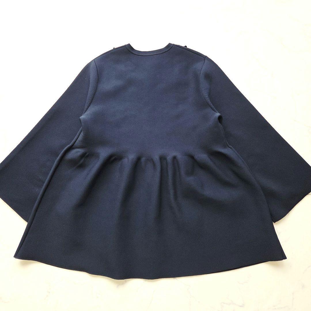 ユナイテッドアローズ　ミニフリル ニットカーディガン　ネイビー