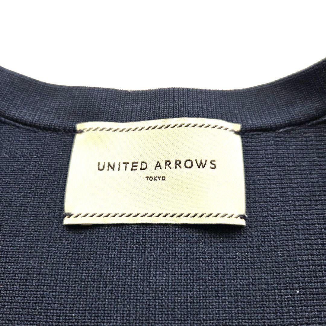 ユナイテッドアローズ　ミニフリル ニットカーディガン　ネイビー