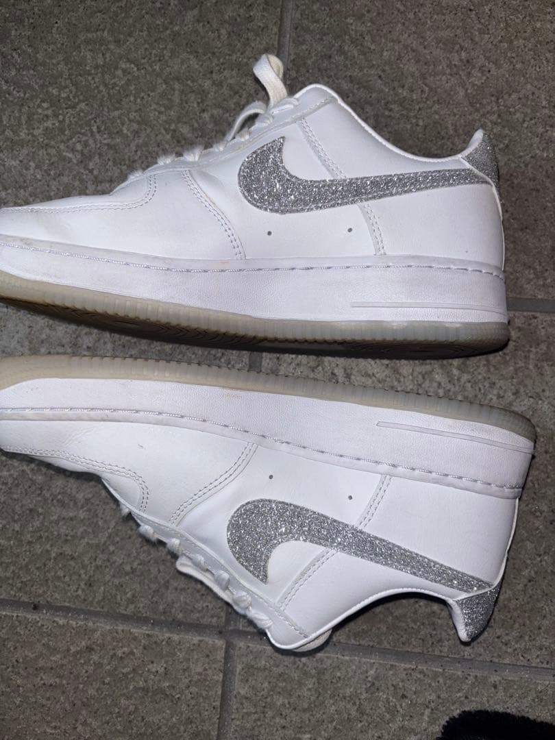 Nike エアフォース 1 シルバー グリッター 24.5