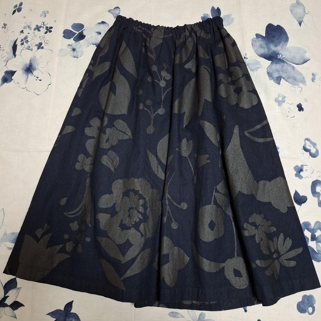 【パラスパレス】インディゴのフレアースカート★綿★サイズ０