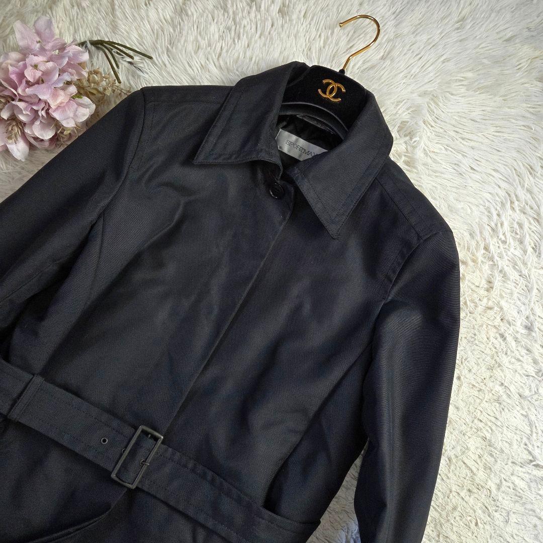 美品 Max Mara ベルテッド ロングコート キルティング XL ブラック