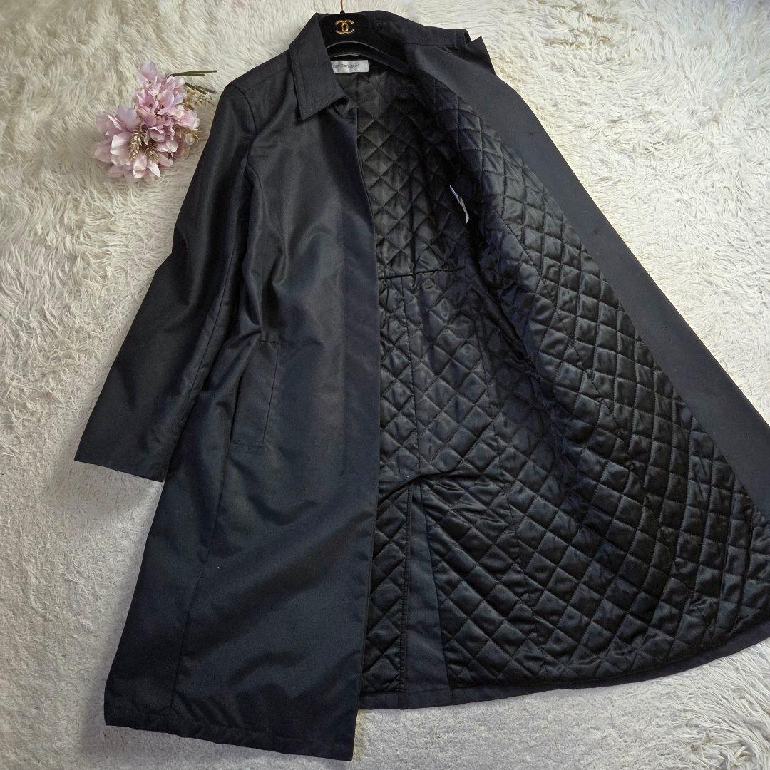 美品 Max Mara ベルテッド ロングコート キルティング XL ブラック