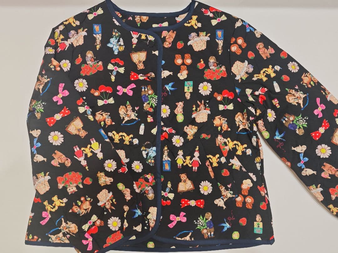 yukiemon 着せ替え柄　テキスタイルキルトブルゾン　M　レア品