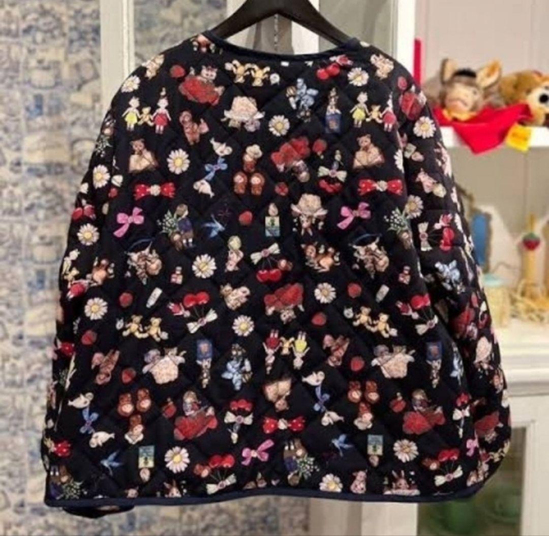 yukiemon 着せ替え柄　テキスタイルキルトブルゾン　M　レア品