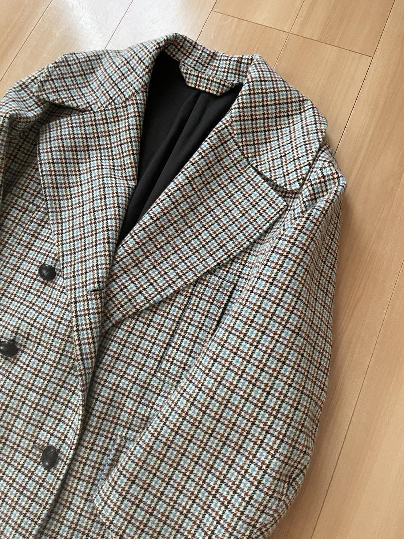 【レア美品】秋冬 MARKAWARE ウール ガンクラブチェック ビッグコート