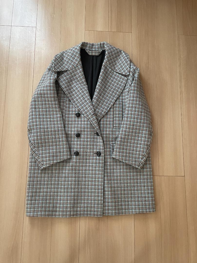 【レア美品】秋冬 MARKAWARE ウール ガンクラブチェック ビッグコート