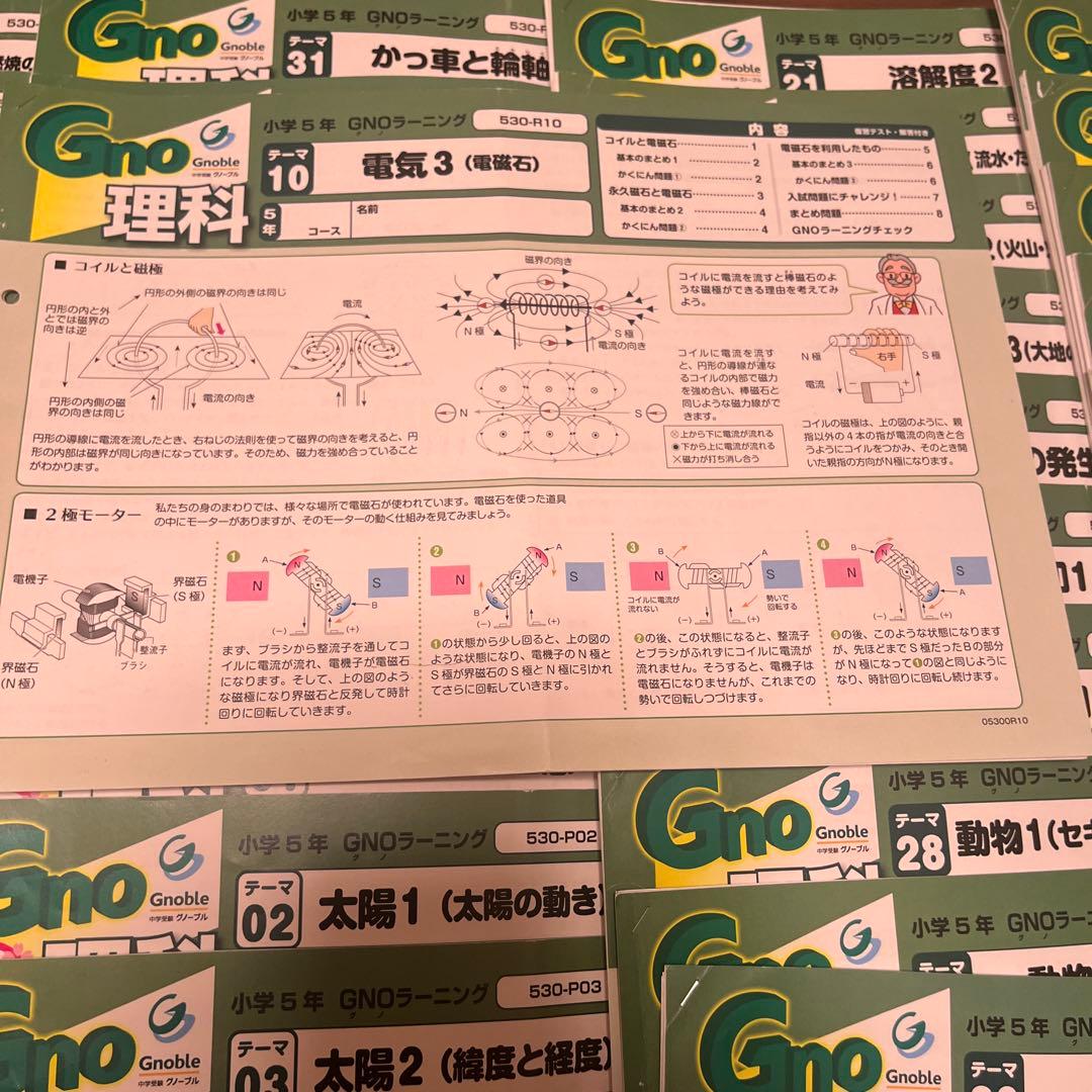 中学受験グノーブル5年 理科　テキスト1年分