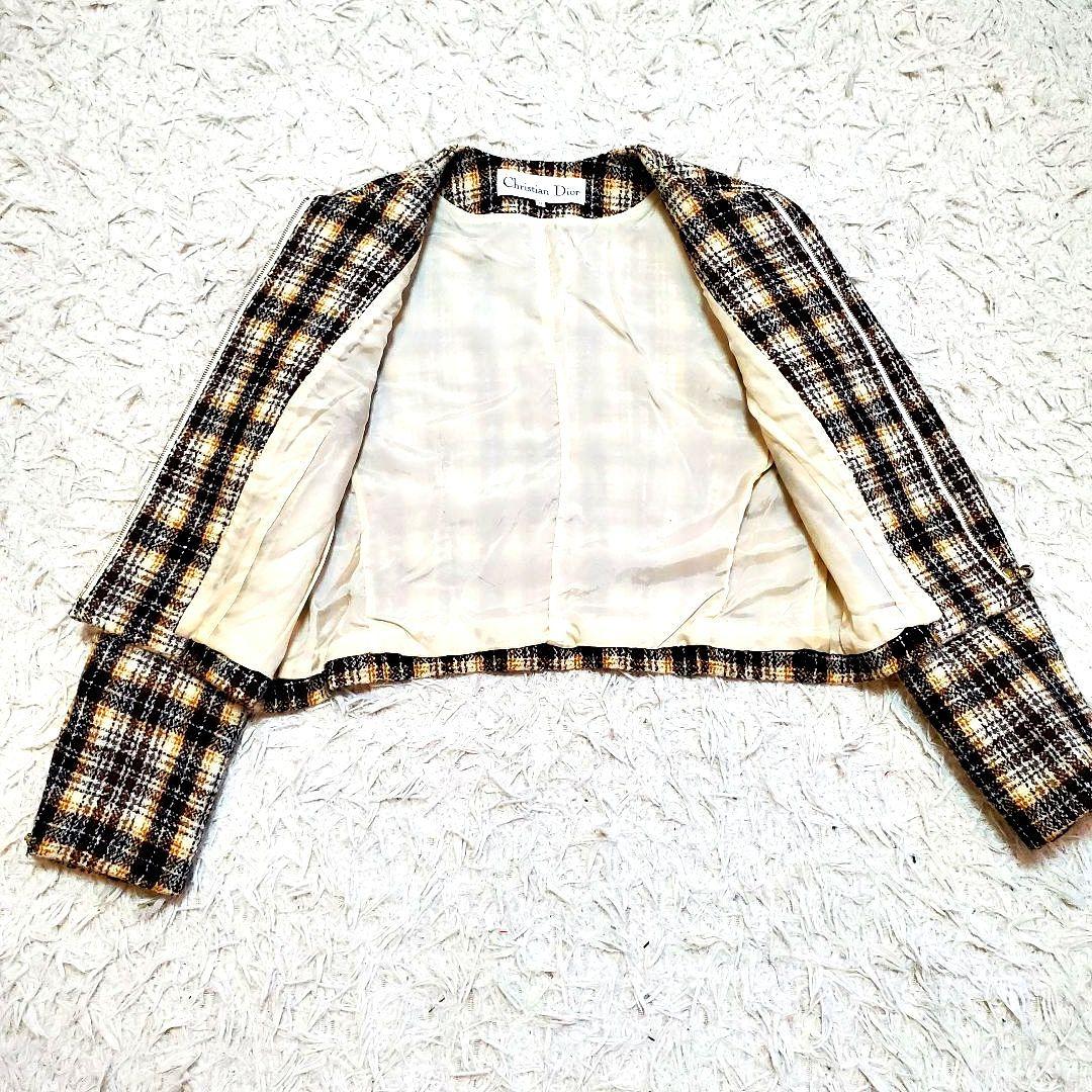 Christian Dior 現行タグ ツイードノーカラージャケット