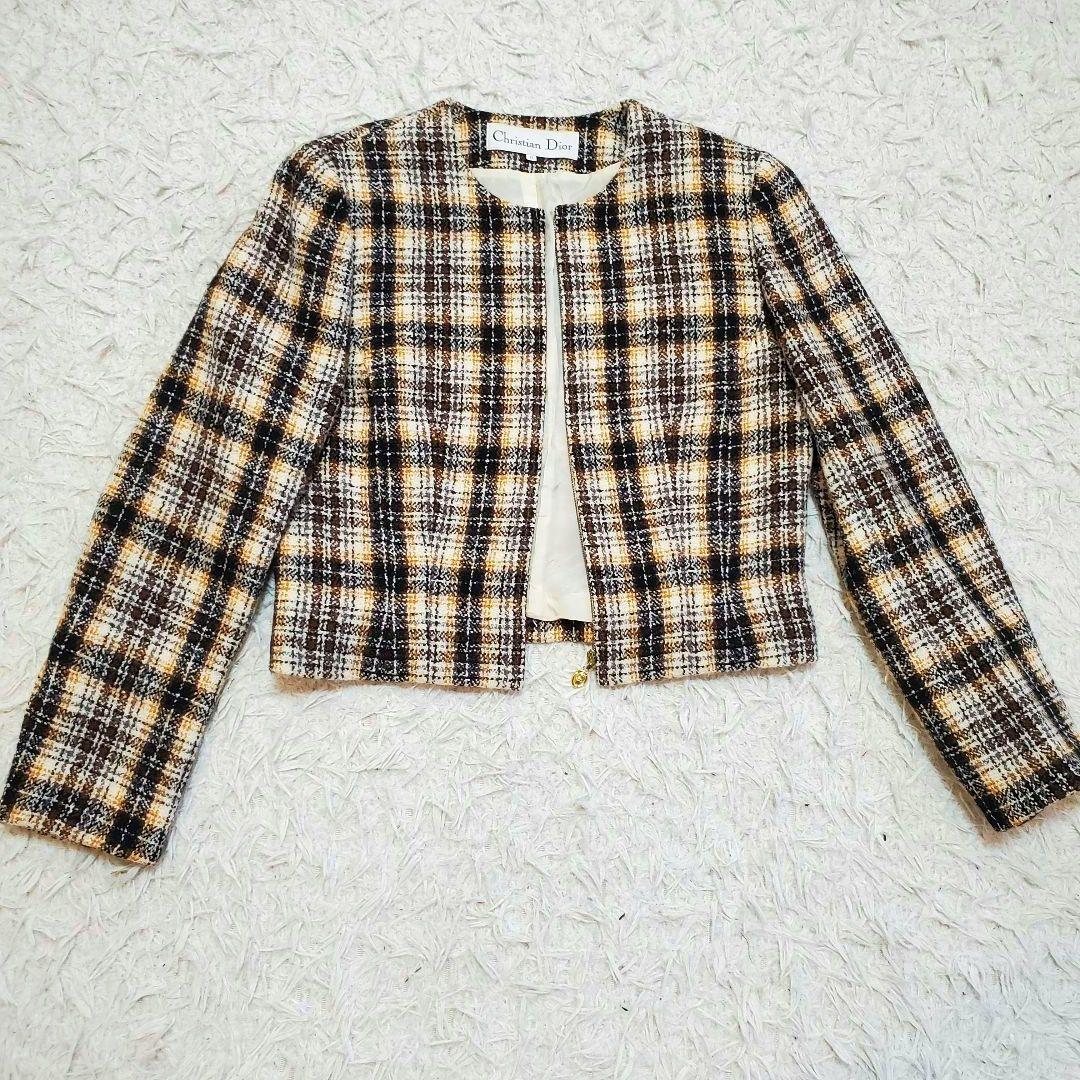 Christian Dior 現行タグ ツイードノーカラージャケット