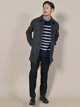 美品 SHIPS メルトン シングル ロングピーコート