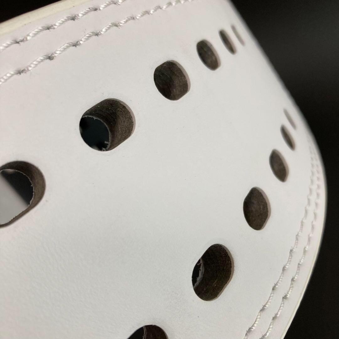 本革13ミリ パワーベルト パワーリフティング S 可変式 white×マット黒