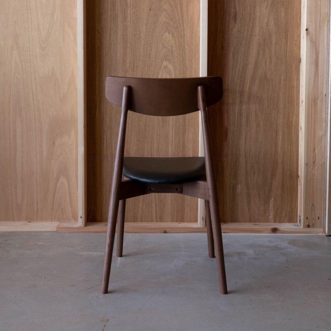 あおうみ　ブラウン木製ダイニングチェア　アッシュ材