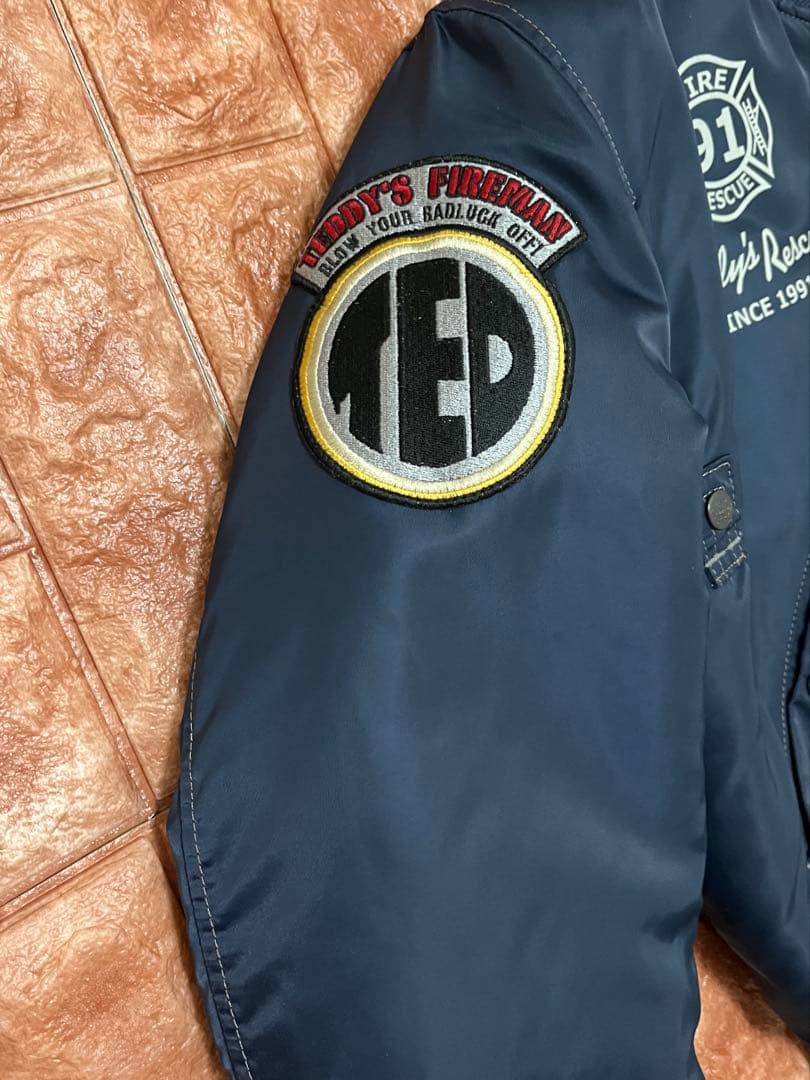 TEDMAN ファイアーマン 消防士 刺繍ワッペン MA-1ネイビー Mサイズ