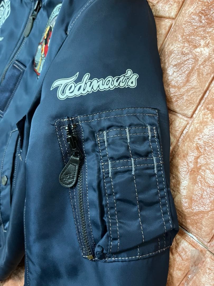 TEDMAN ファイアーマン 消防士 刺繍ワッペン MA-1ネイビー Mサイズ