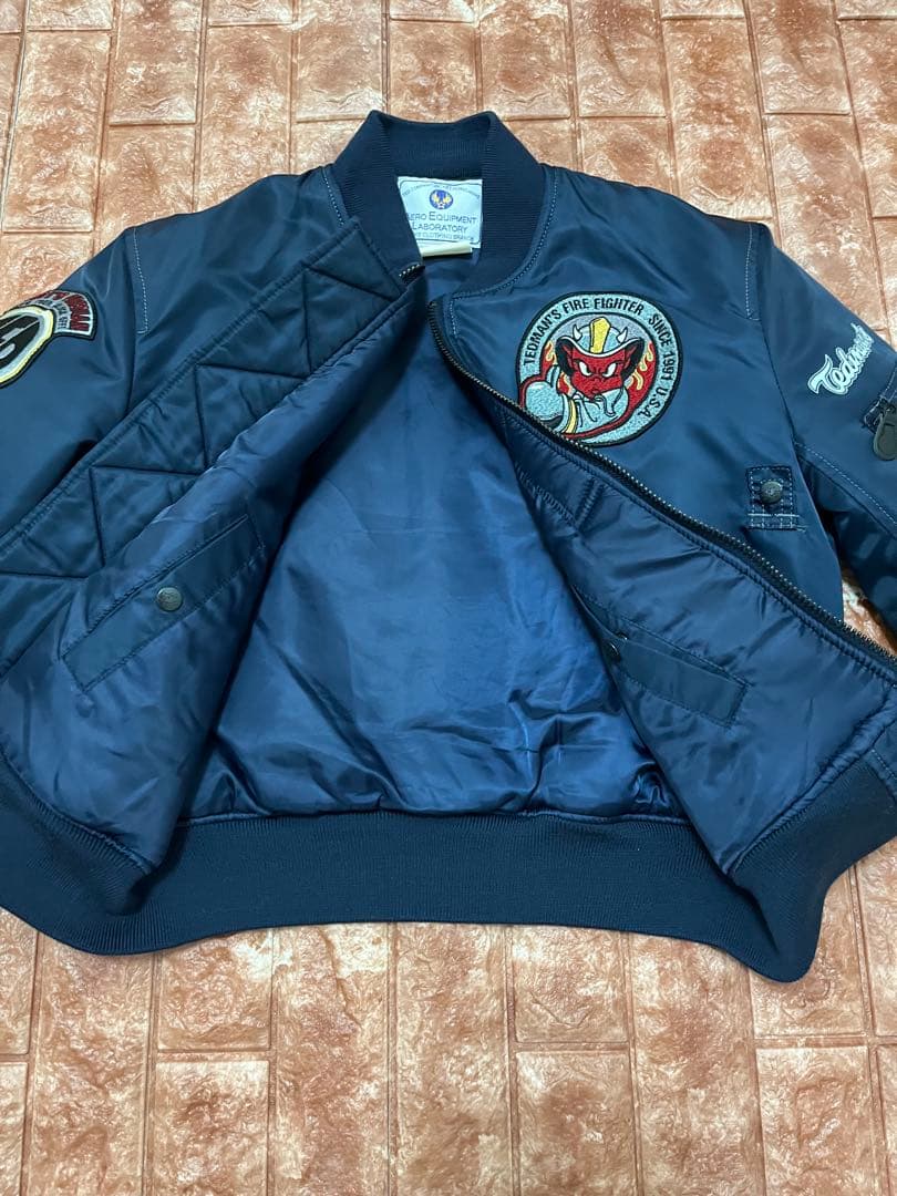 TEDMAN ファイアーマン 消防士 刺繍ワッペン MA-1ネイビー Mサイズ