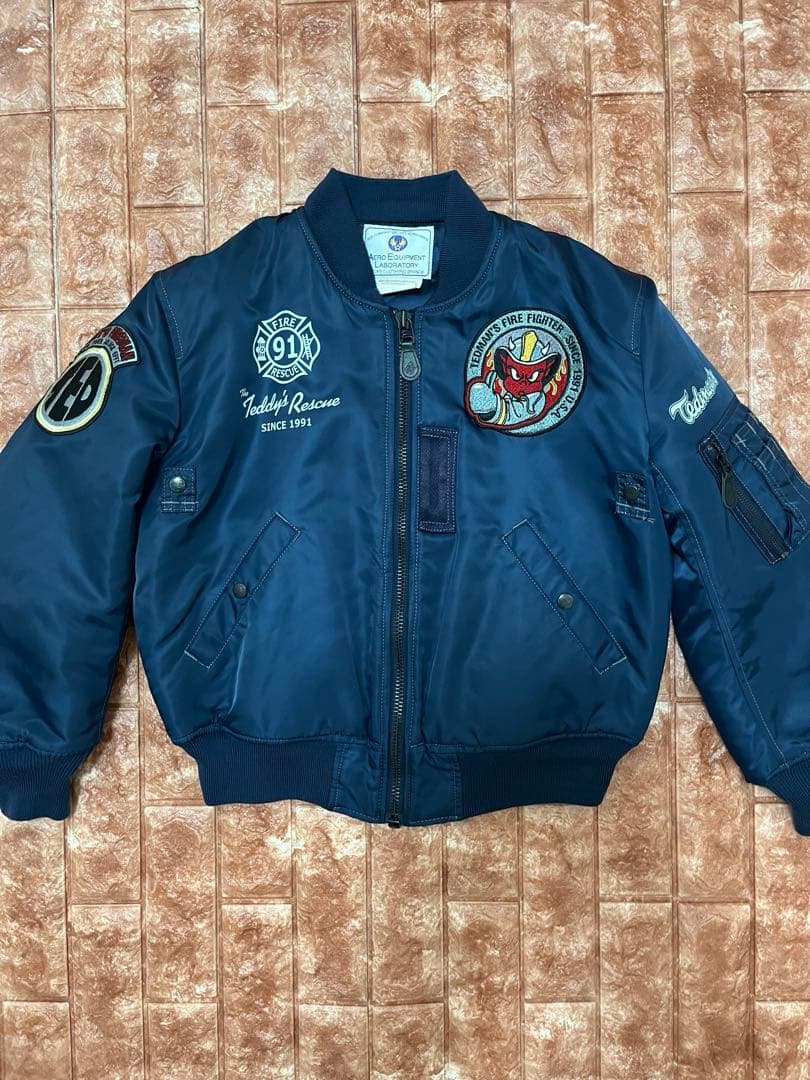 TEDMAN ファイアーマン 消防士 刺繍ワッペン MA-1ネイビー Mサイズ