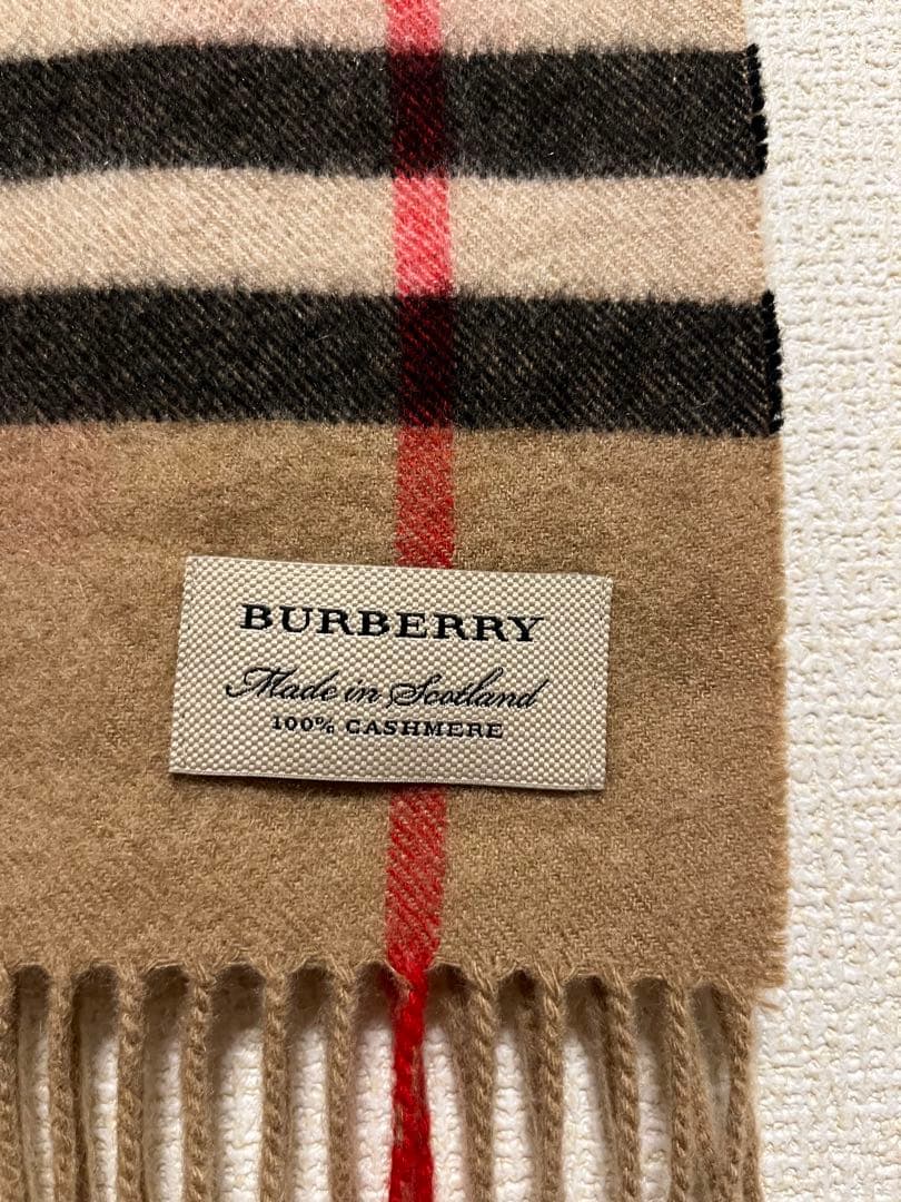 BURBERRY バーバリー マフラー カシミア100％　ハートレッド　傷有