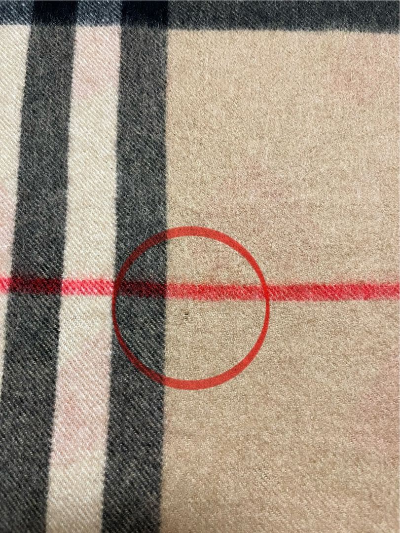 BURBERRY バーバリー マフラー カシミア100％　ハートレッド　傷有