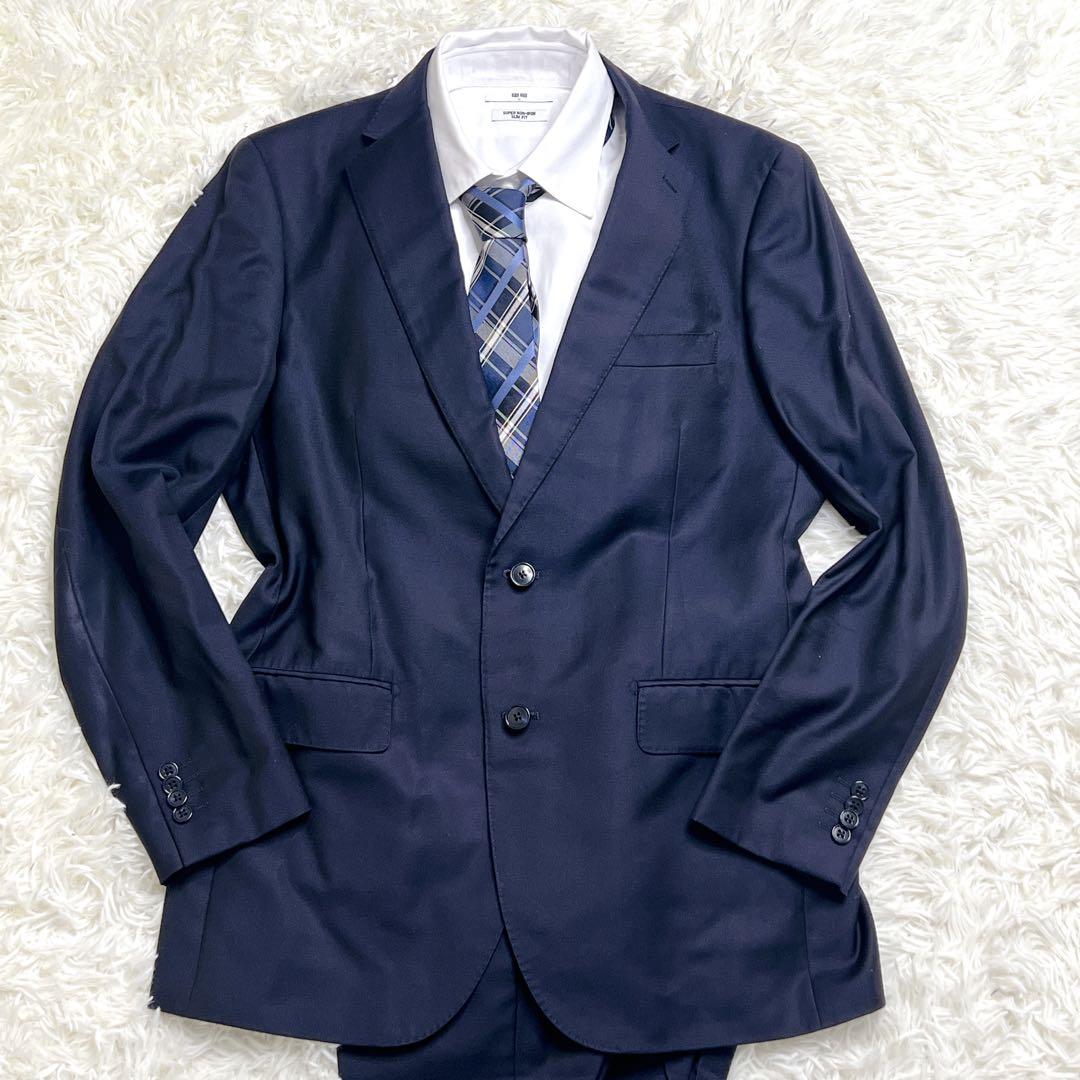 ミツミネ スーツ セットアップ ネイビー Drago Super150’s