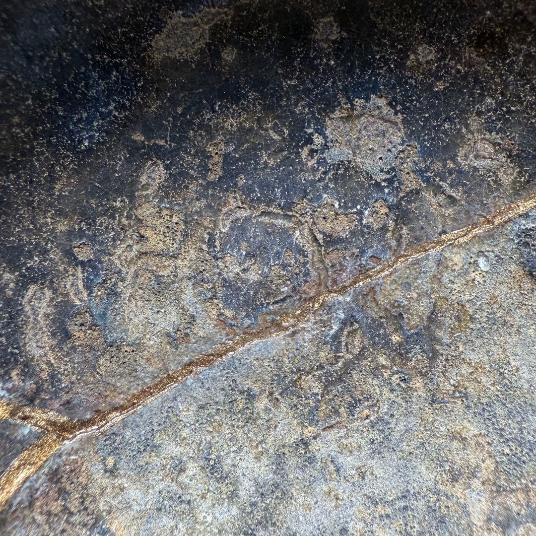 古唐津　黒唐津　小服茶碗　古美術　飴釉薬　蒐集家旧蔵　茶道具　金継ぎ　飴釉