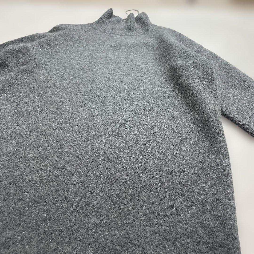 エンフォルド　ニットワンピース　タートルネック　カシミヤウール　スリット　グレー