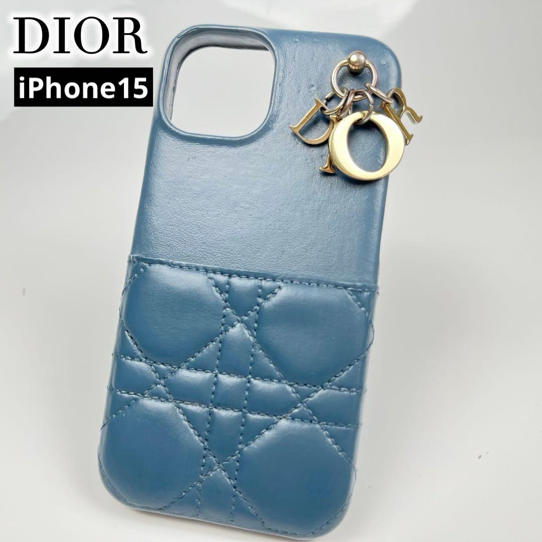 【極美品】LadyDior iPhone15 ケース カナージュ ラムスキン