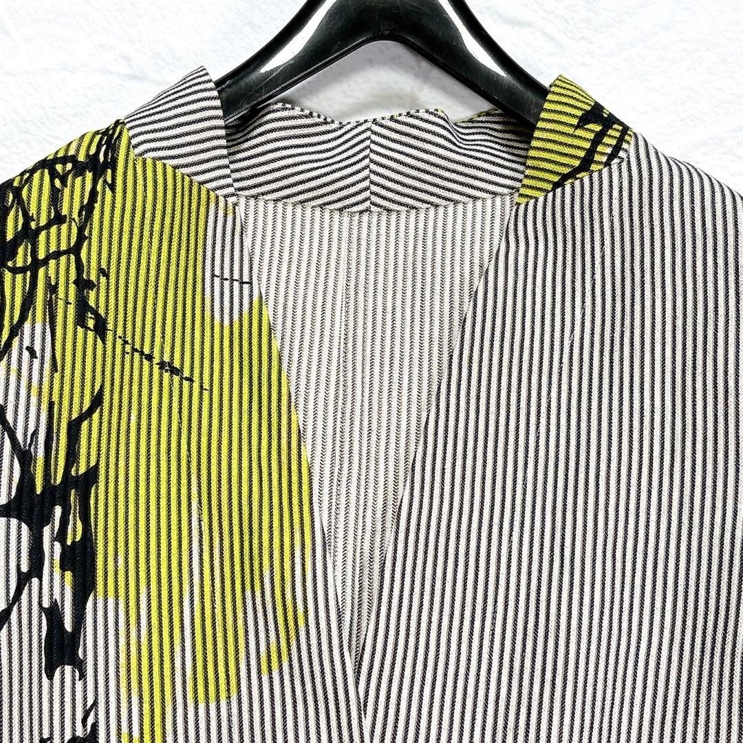 ✨美品✨2024年　芽風　センソユニコ　ノーカラージャケット　アート　1B　綿麻