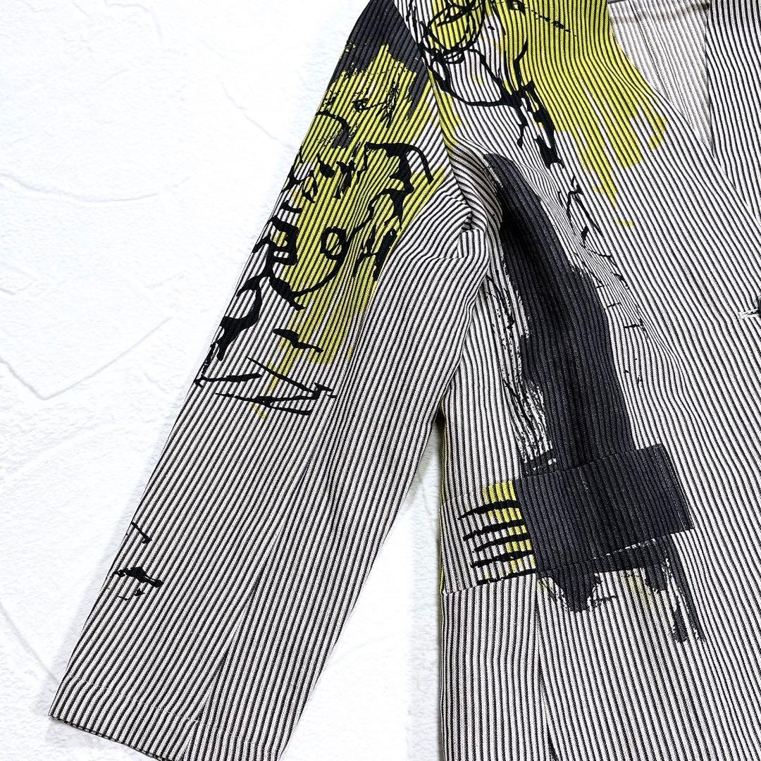 ✨美品✨2024年　芽風　センソユニコ　ノーカラージャケット　アート　1B　綿麻