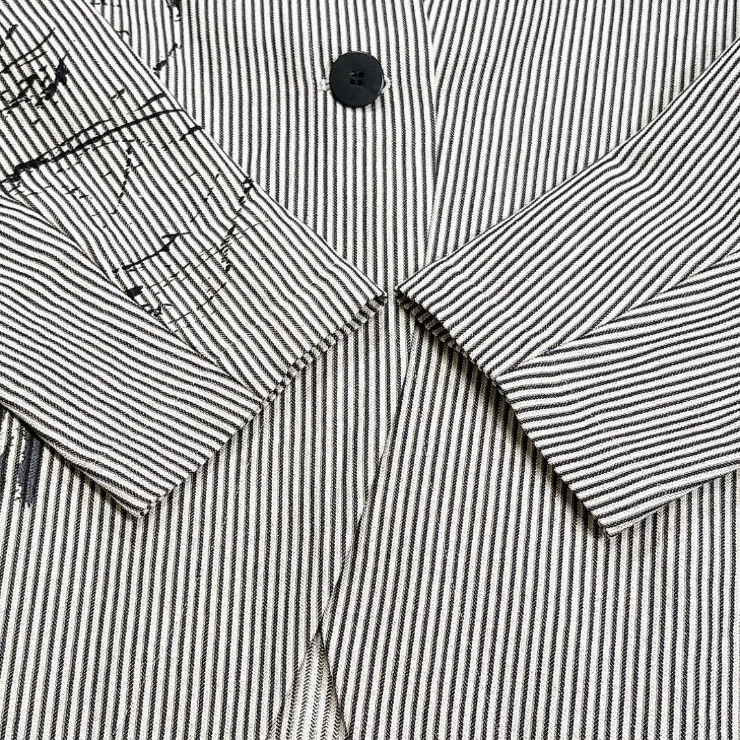 ✨美品✨2024年　芽風　センソユニコ　ノーカラージャケット　アート　1B　綿麻