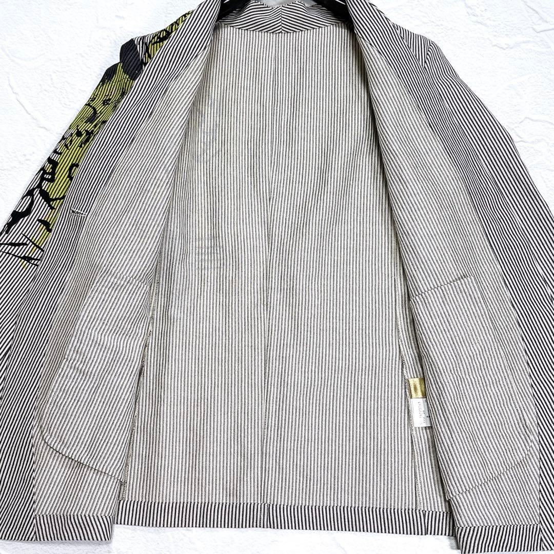 ✨美品✨2024年　芽風　センソユニコ　ノーカラージャケット　アート　1B　綿麻