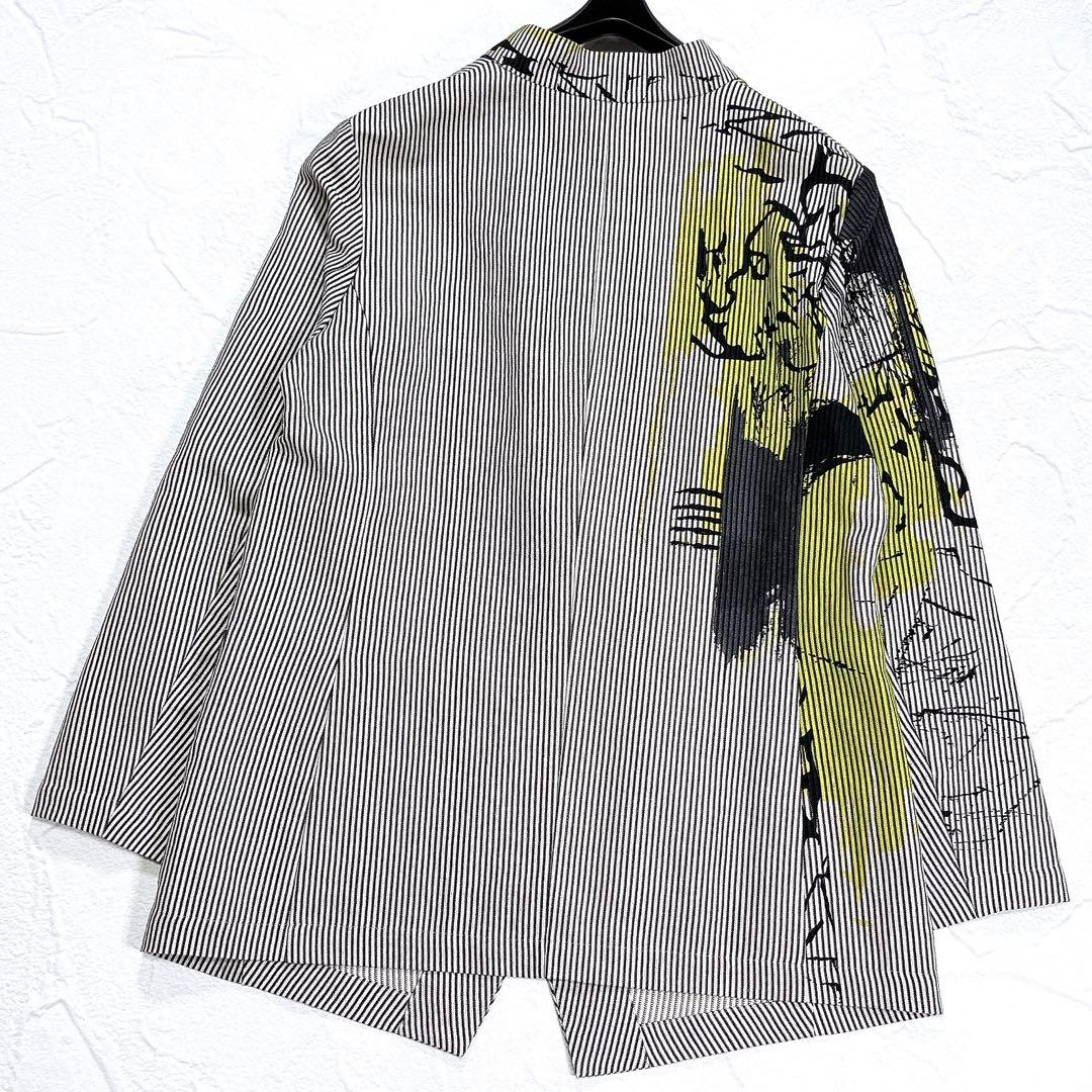 ✨美品✨2024年　芽風　センソユニコ　ノーカラージャケット　アート　1B　綿麻