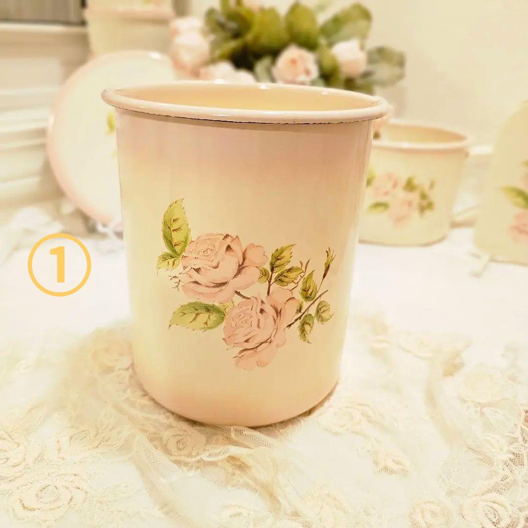 イマン imane ダイアナローズ ツールスタンド3個 ホーロー ペン立て