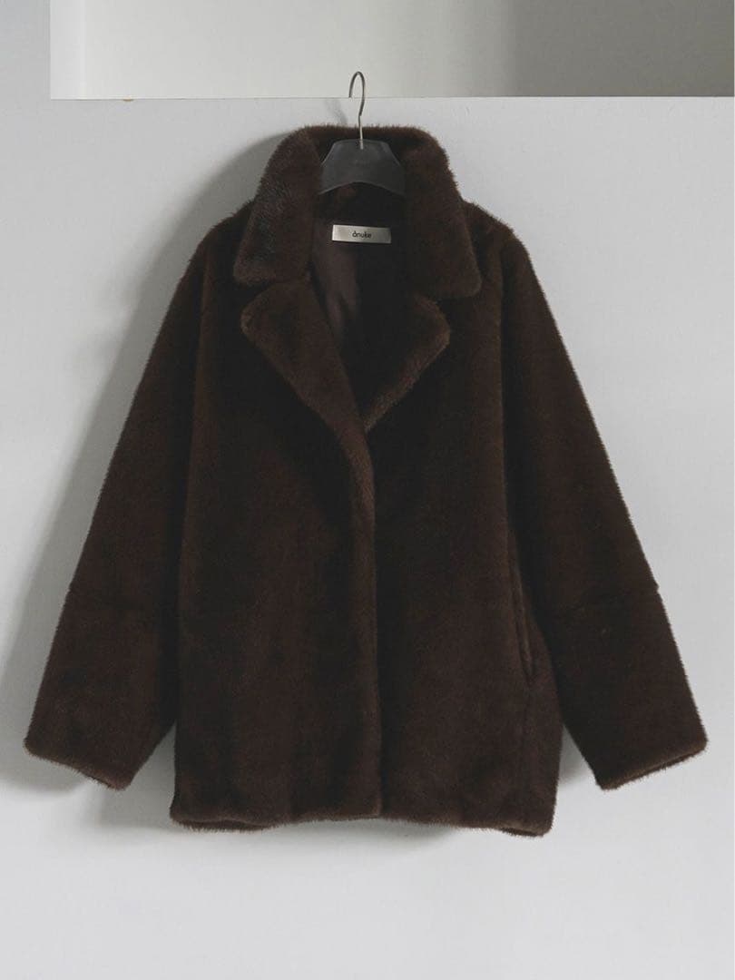 anuke / 新品・未使用 Eco Minkfur Jacket BRN 36