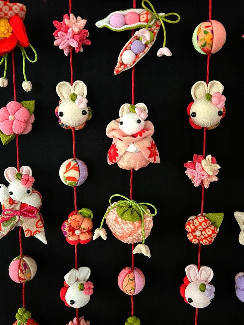 古布うさぎ吊るし飾り(２点) お雛様