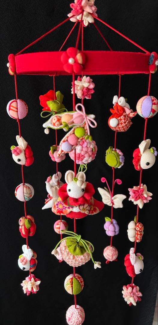 古布うさぎ吊るし飾り(２点) お雛様