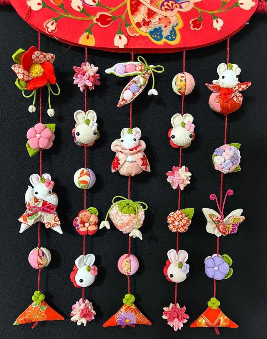 古布うさぎ吊るし飾り(２点) お雛様