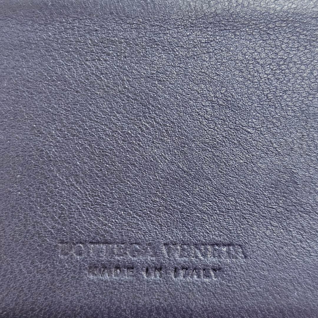 ボッテガヴェネタ 二つ折り 折財布 イントレチャート レザー ネイビー